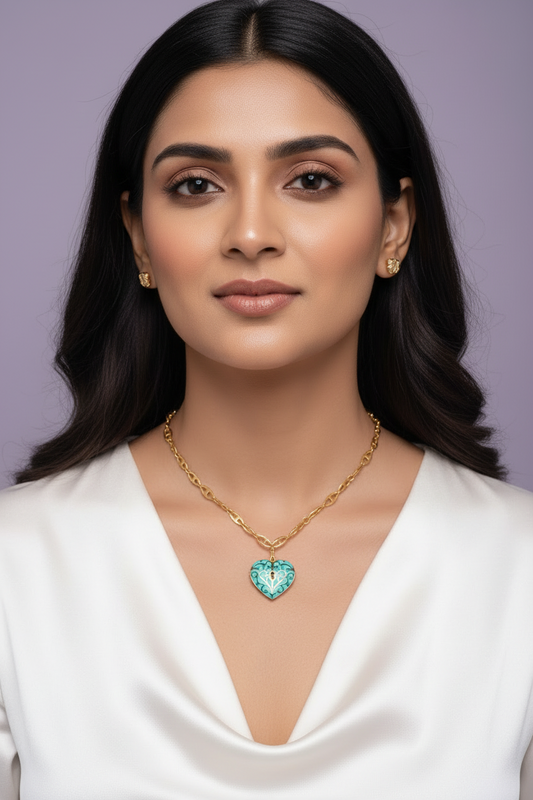 Amouria Turquoise Heart Necklace