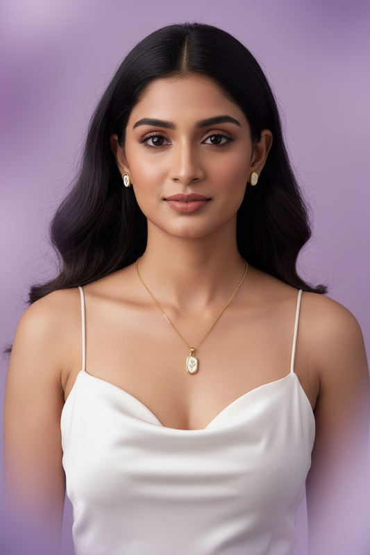 Aroha White Leaf Necklace