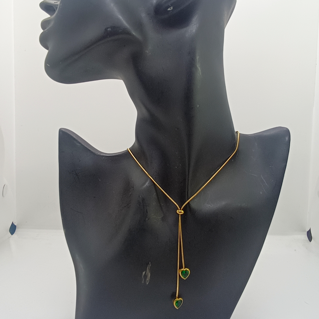 Cordia Green Heart Necklace