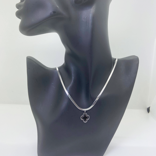 Grace Silver Clover Drop Necklace