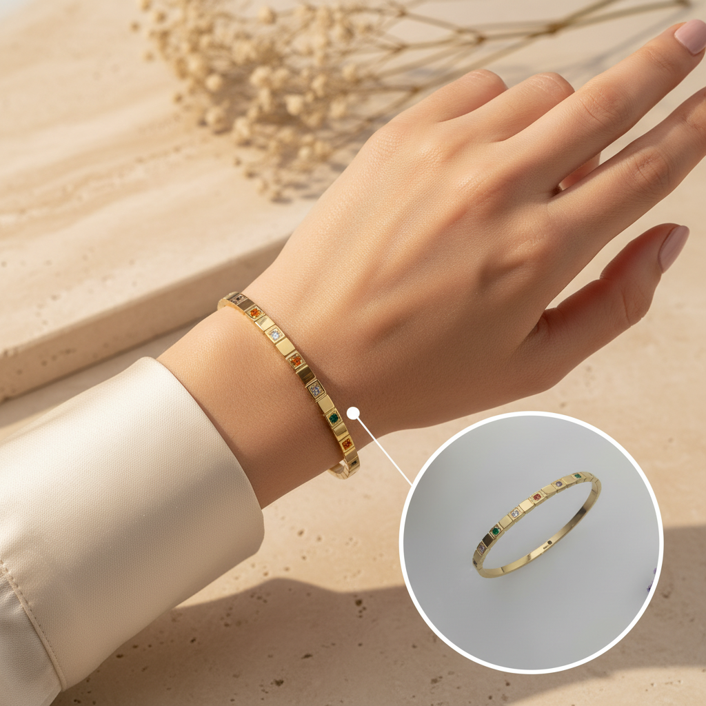 Ela Multicolor stone bracelet kada