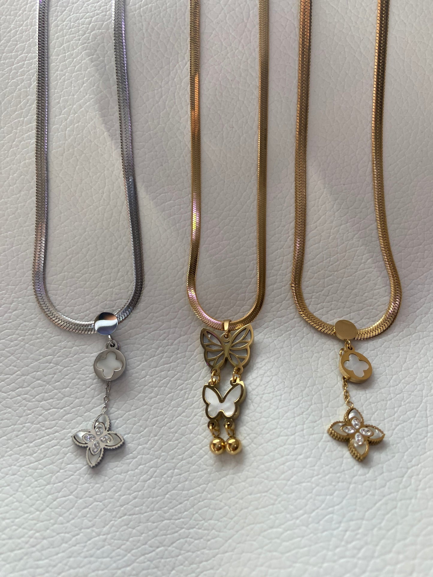 Grace Double Butterfly Drop Necklace