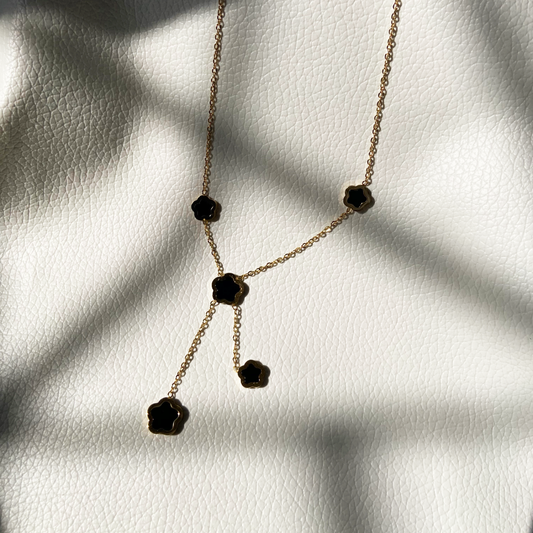 Lustre Black Clover Necklace