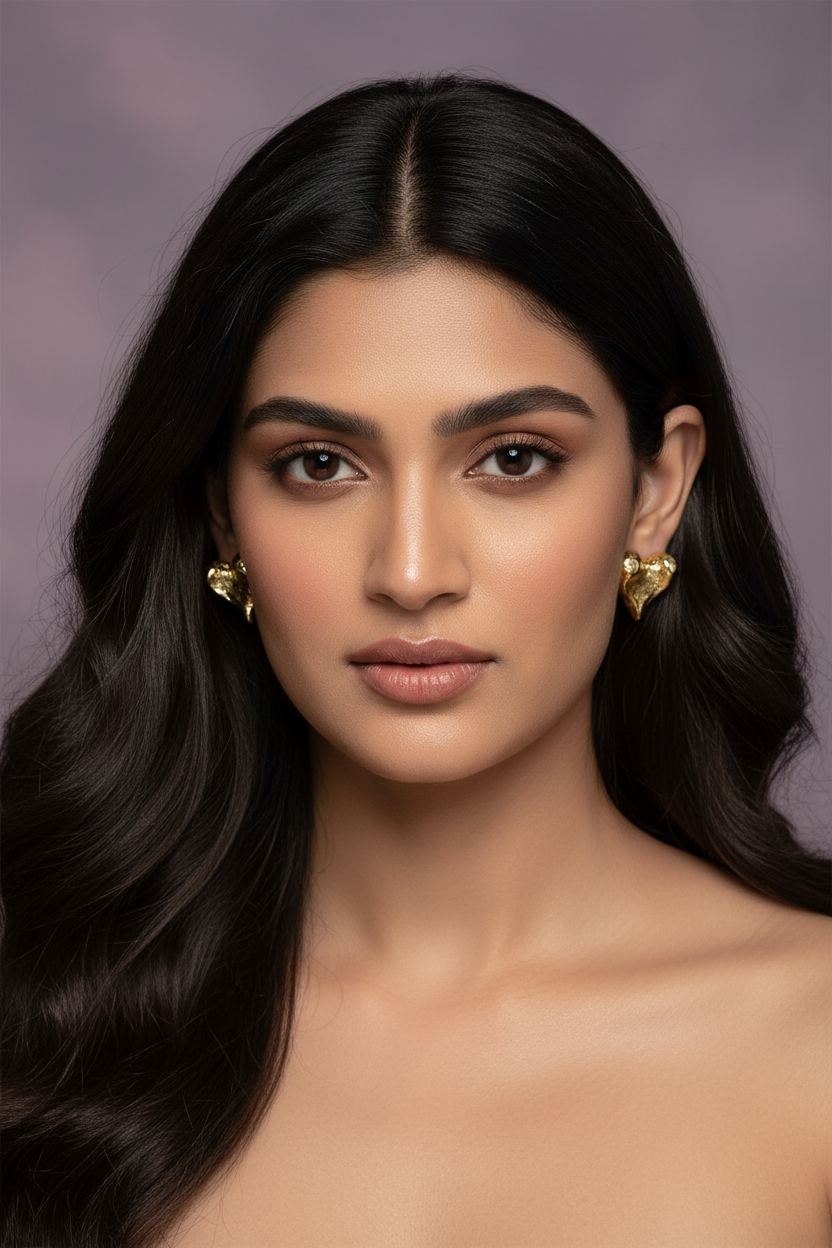 Ruby Rugged Heart Earrings