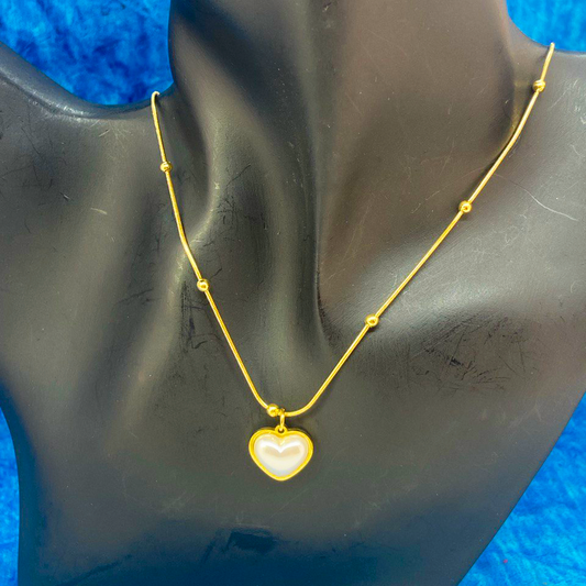 Serenity Pearl Heart Necklace