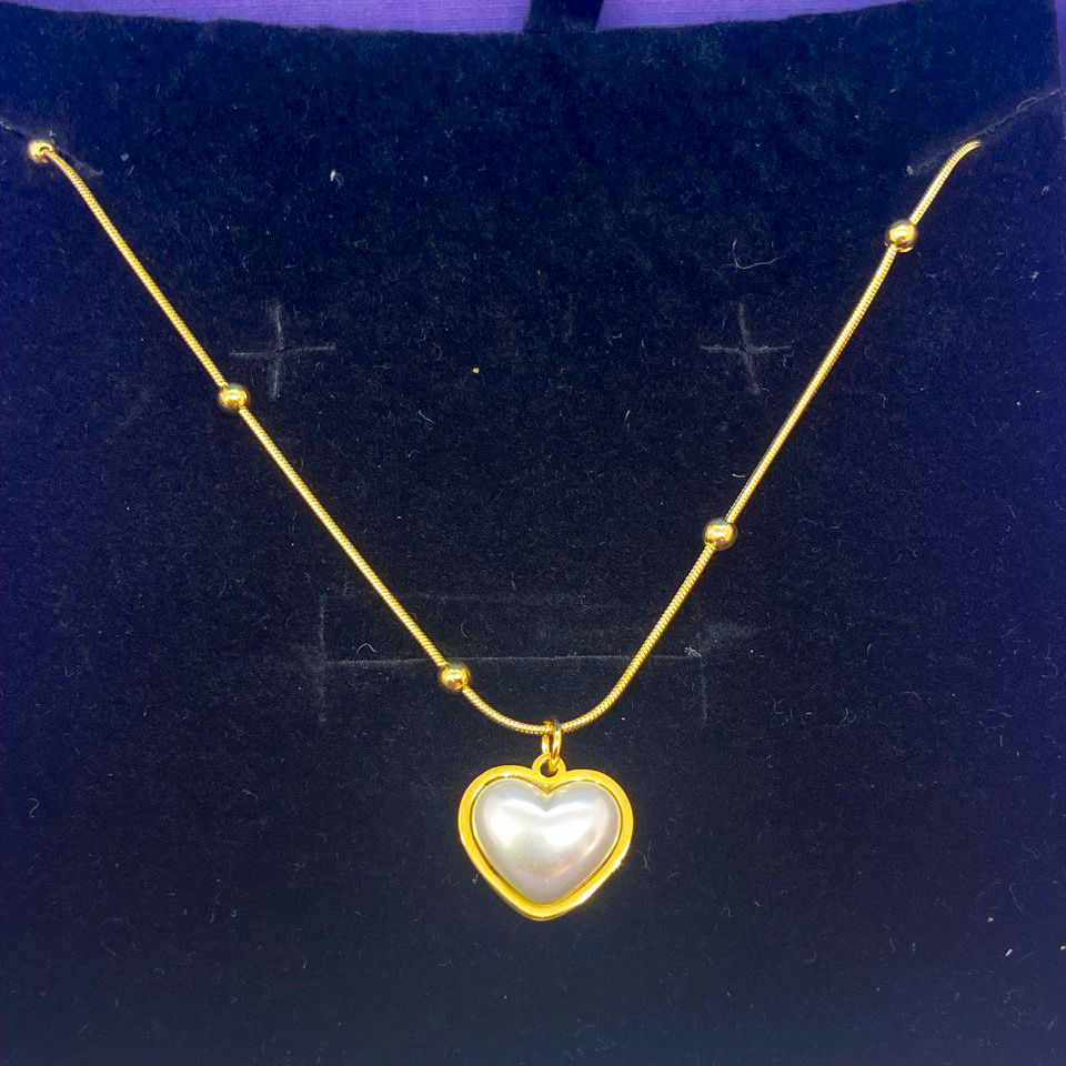 Serenity Pearl Heart Necklace