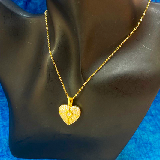 Vera Heart AD Stone Necklace