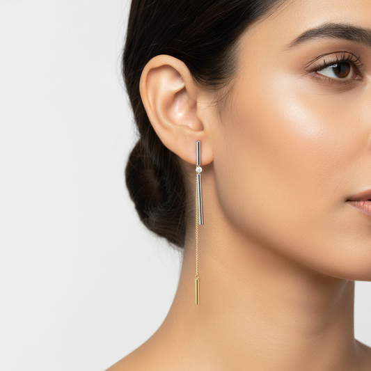 Sia Dual Tone Earrings