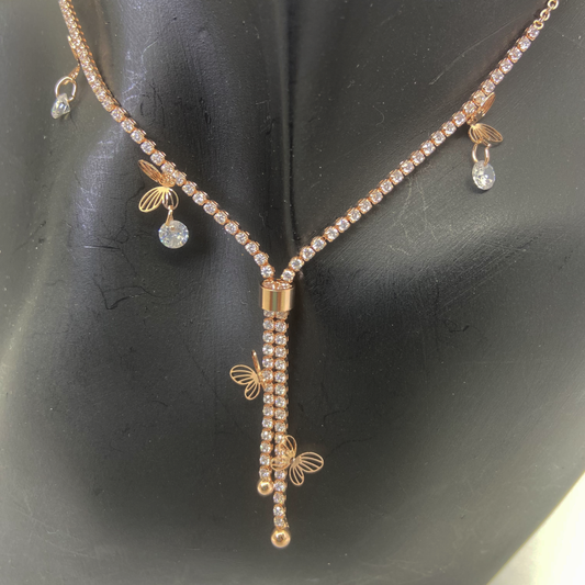 Luxe Rose AD Butterfly Glow Necklace