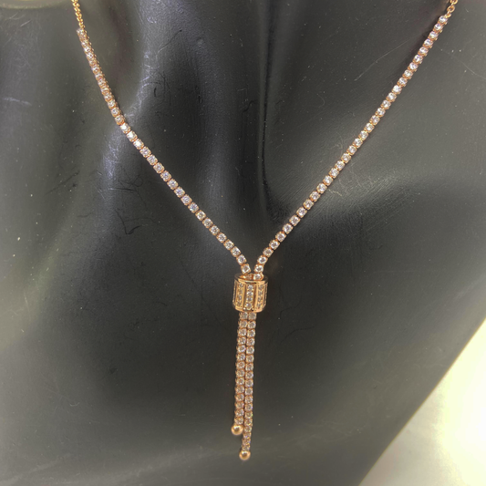 Luxe Rose AD Elegant Necklace