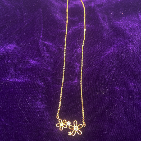 Luxe Rose AD Dainty Flower Necklace