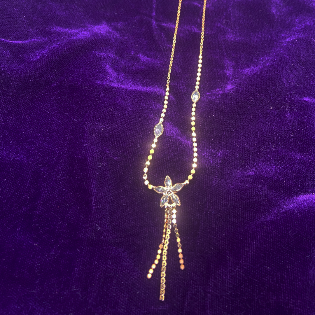 Luxe Rose AD Mystique Flower Necklace