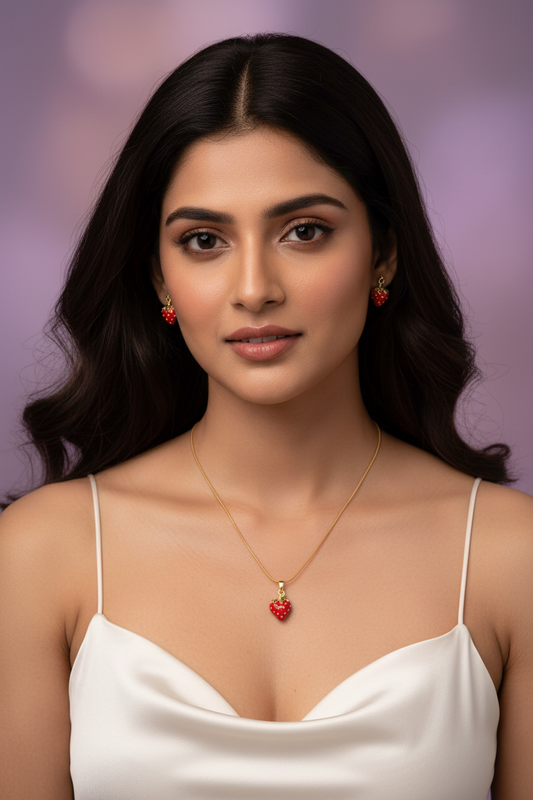 Strawberry Heart Necklace