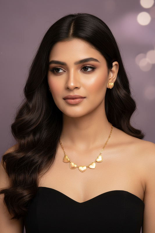 Amber Hearts Necklace