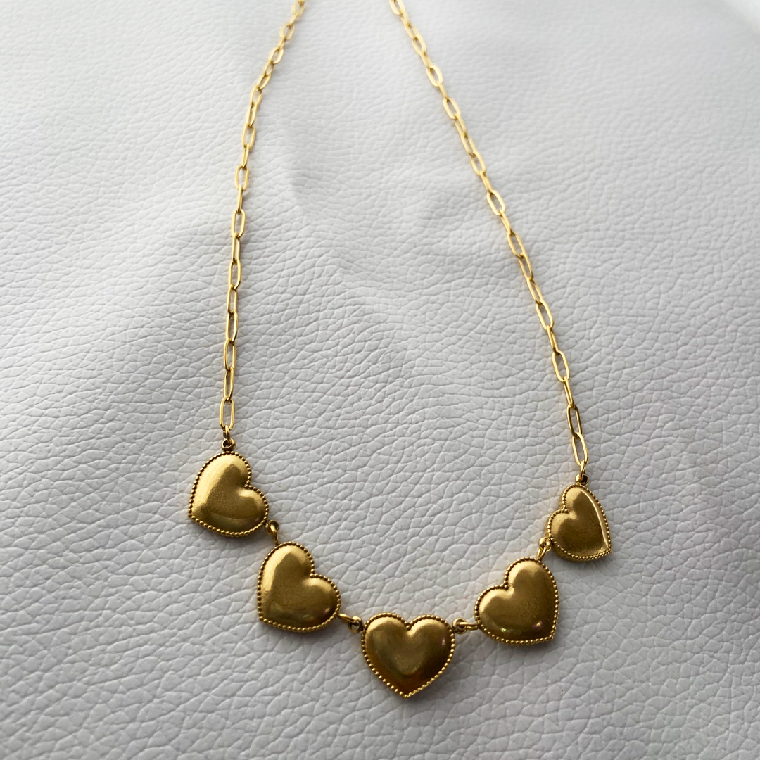 Amber Hearts Necklace
