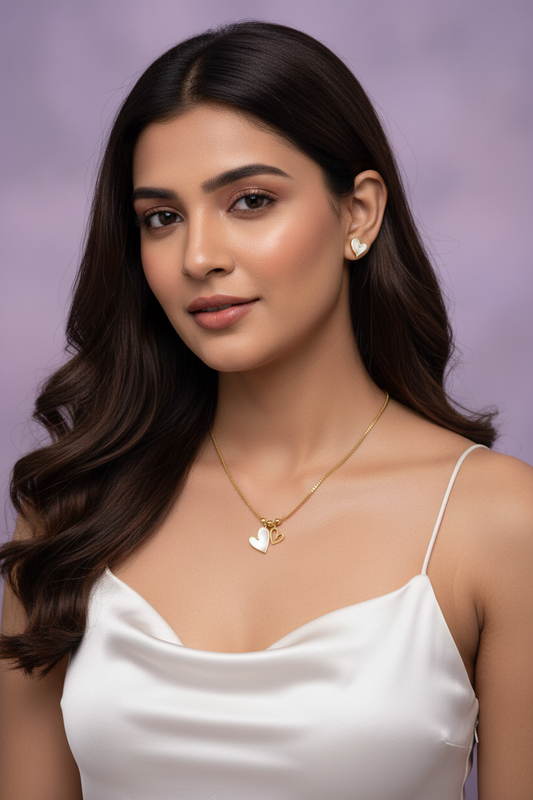 Amorelle MOP Heart Necklace