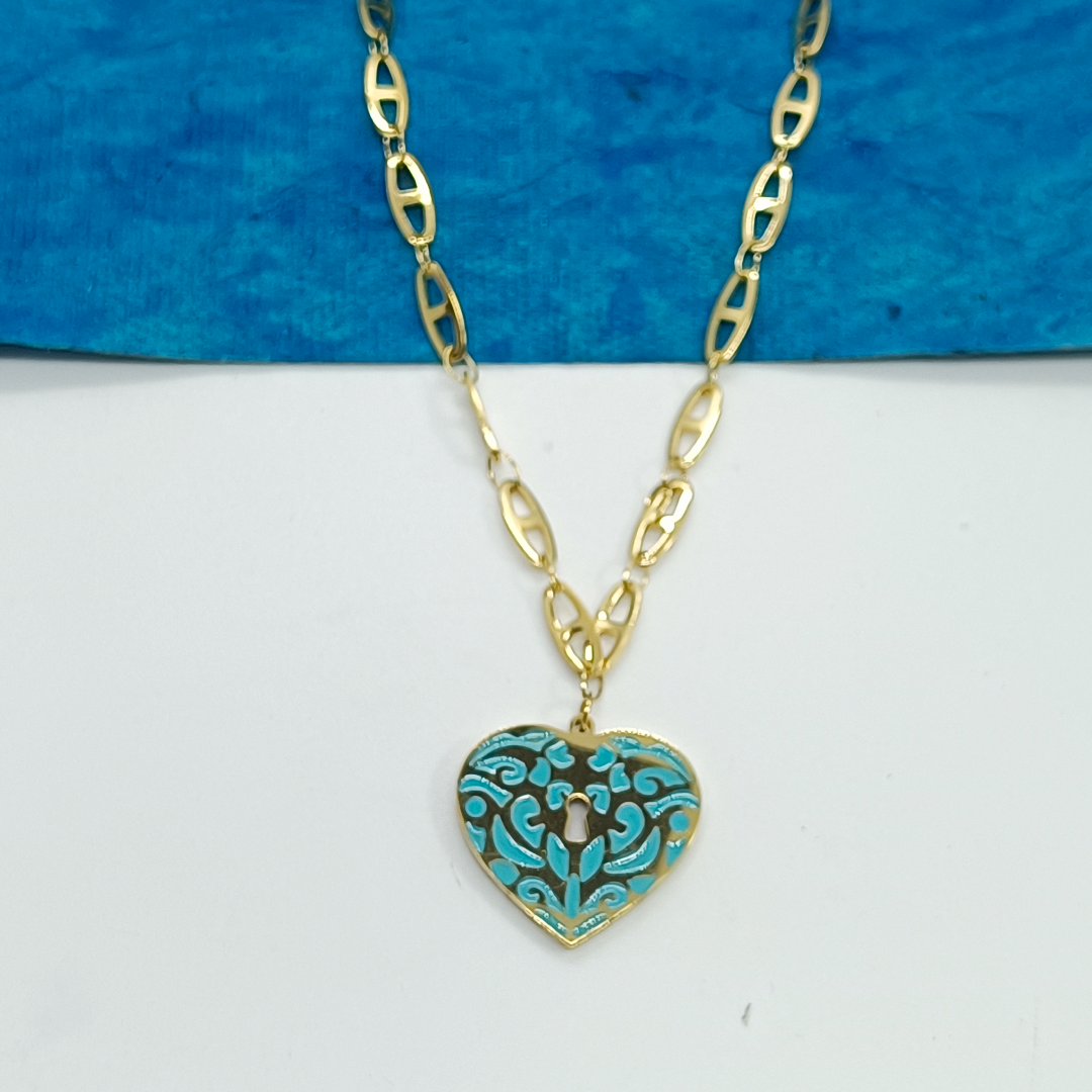 Amouria Turquoise Heart Necklace