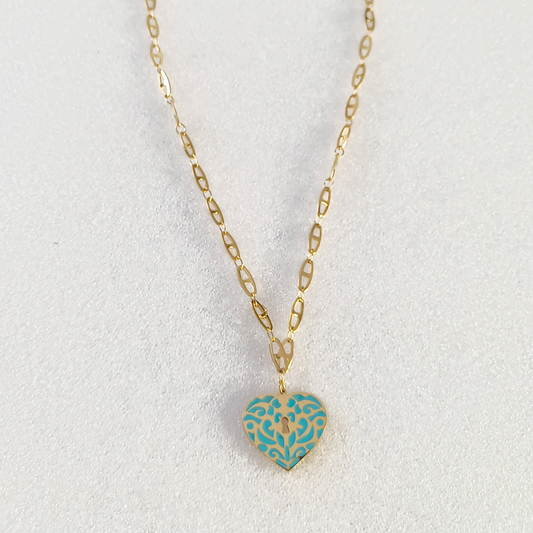 Amouria Turquoise Heart Necklace