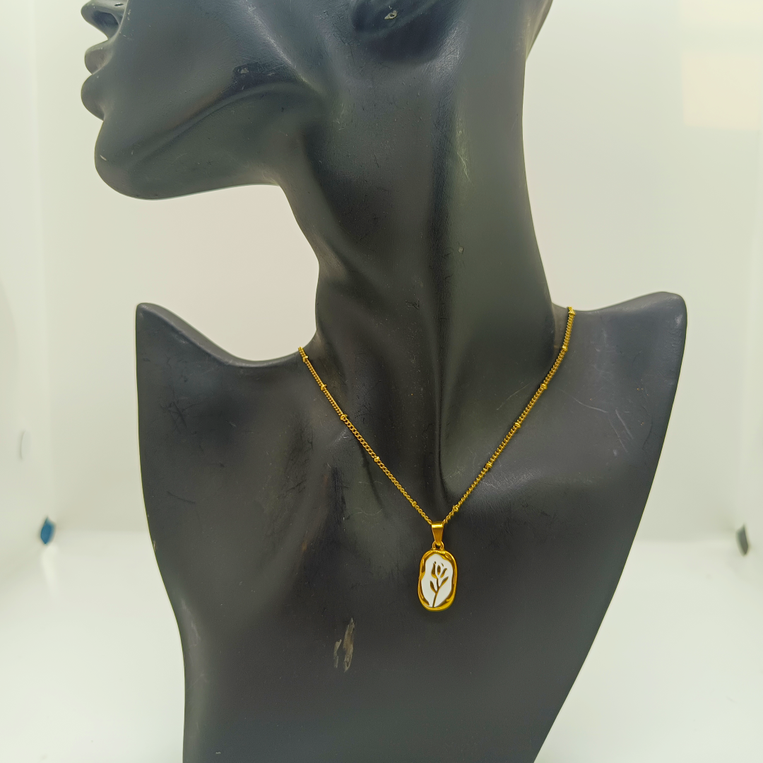 Aroha White Leaf Necklace