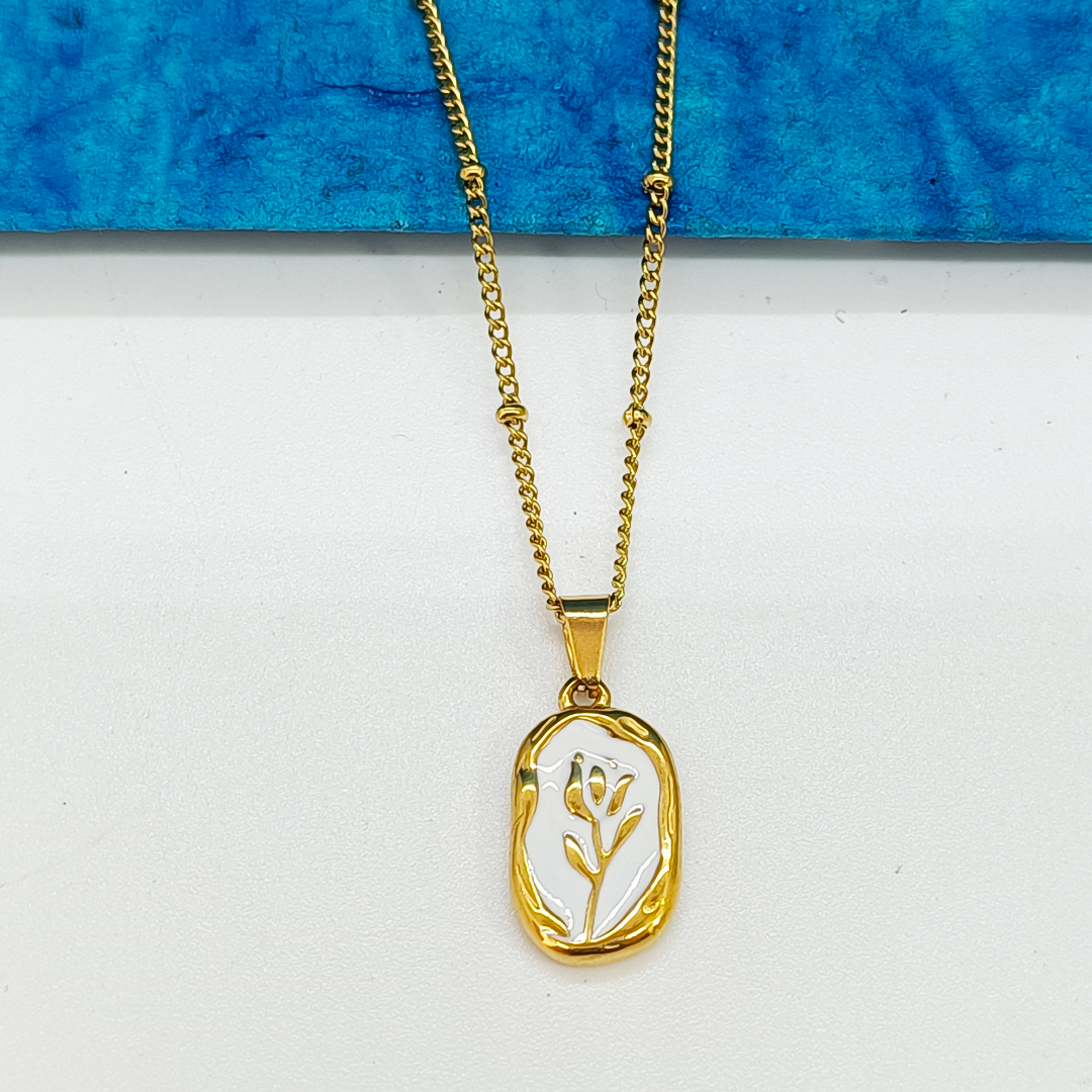 Aroha White Leaf Necklace