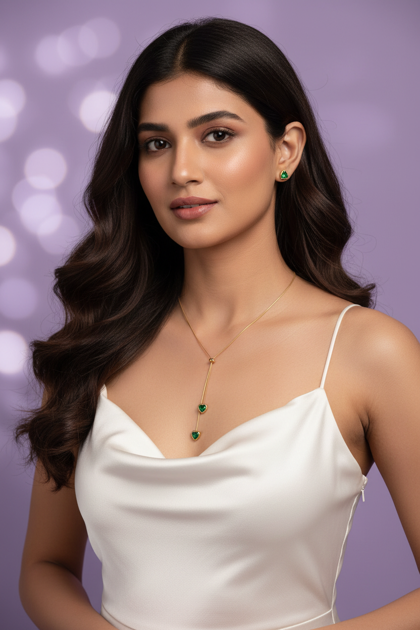 Cordia Green Heart Necklace