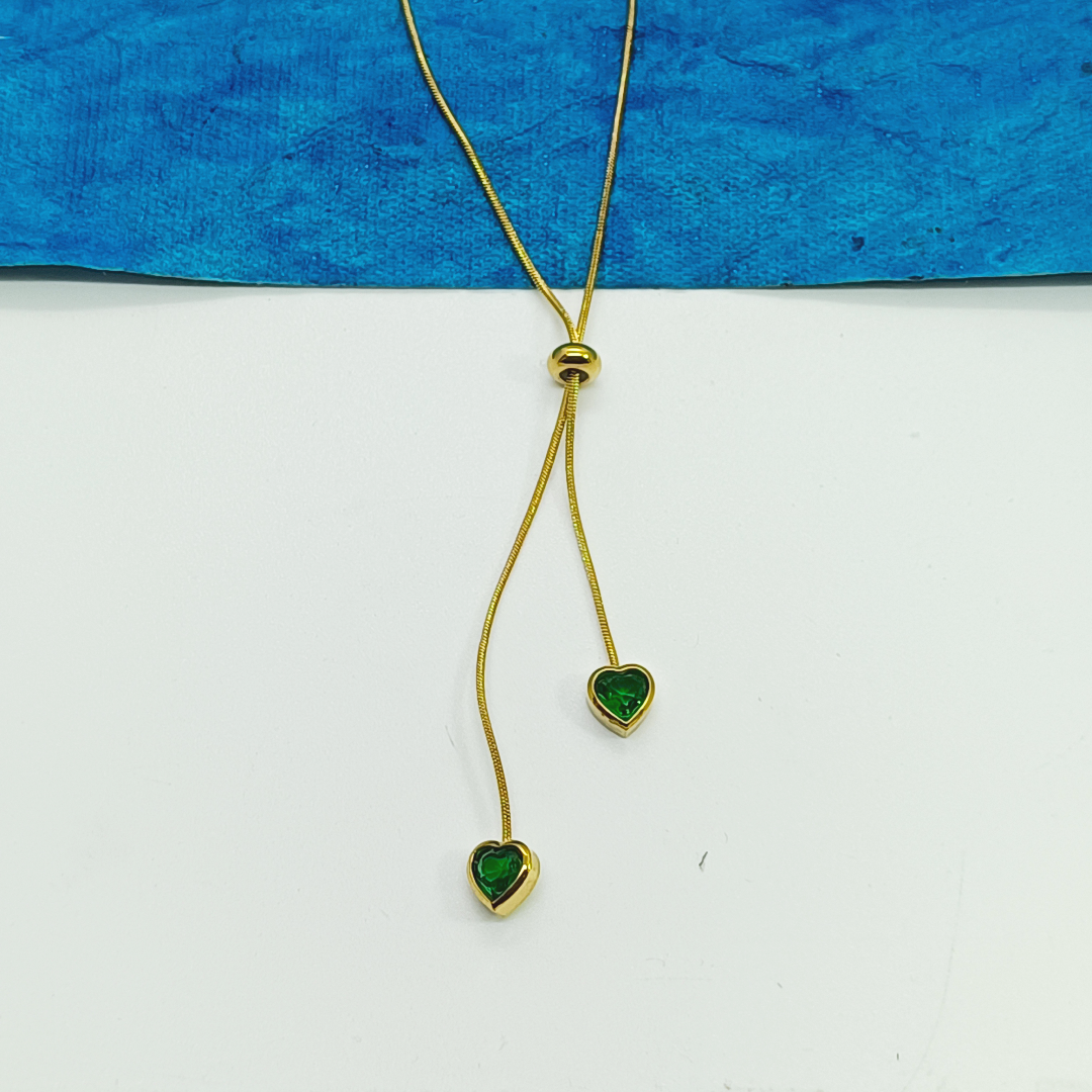 Cordia Green Heart Necklace