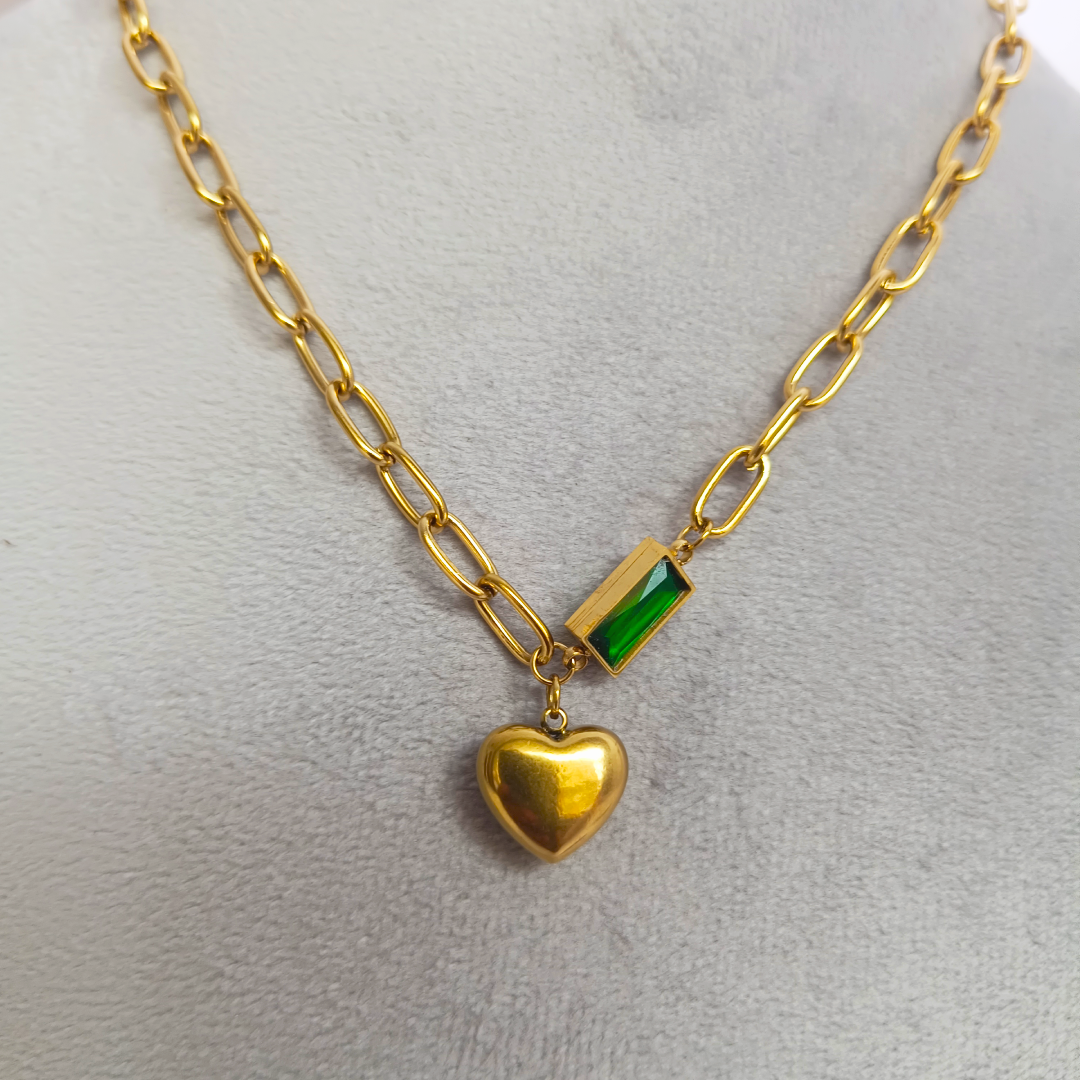 Eira Green Emarald Heart Necklace