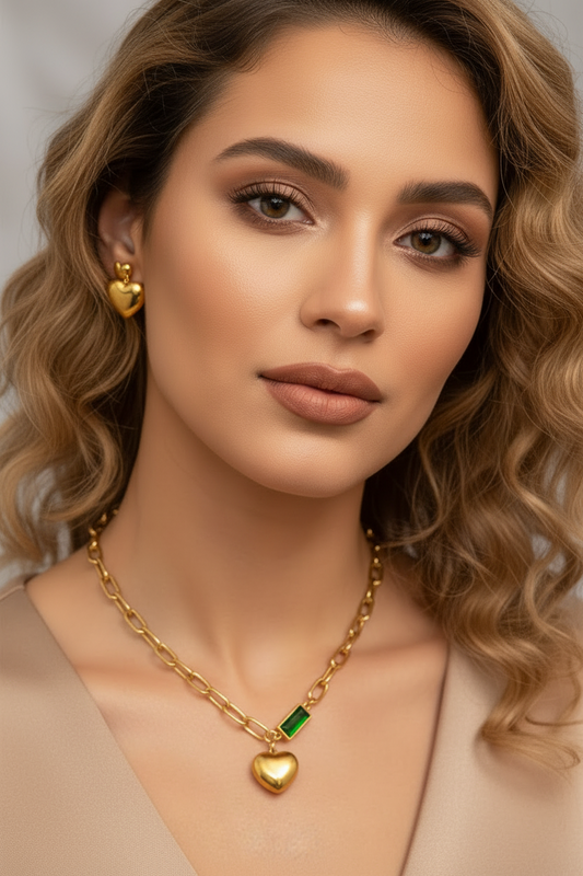 Eira Green Emarald Heart Necklace