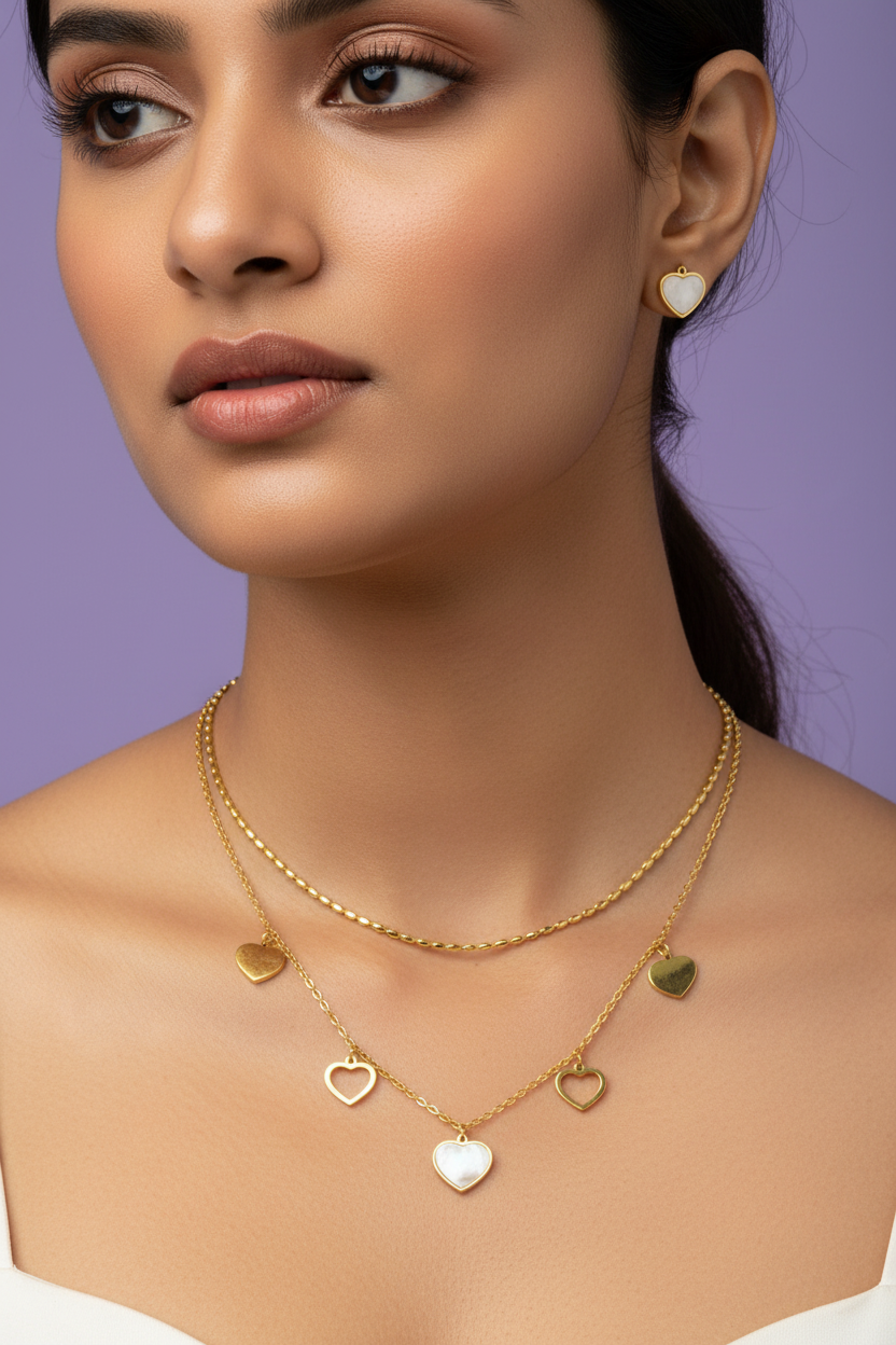 Eterna MOP Heart Necklace