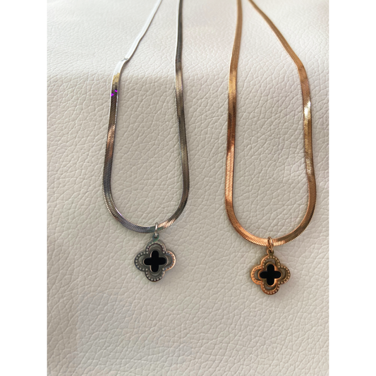 Grace Rosegold Clover Drop Necklace