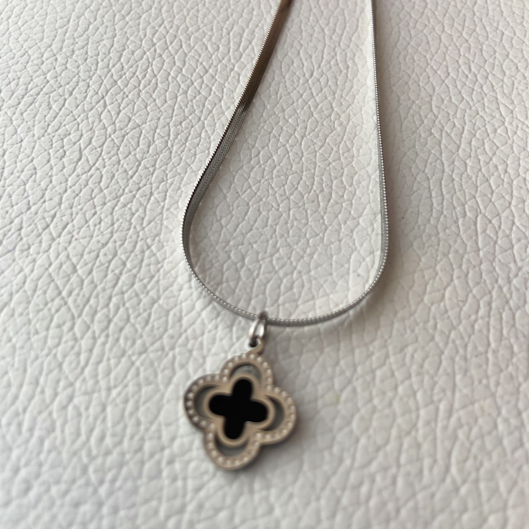 Grace Silver Clover Drop Necklace