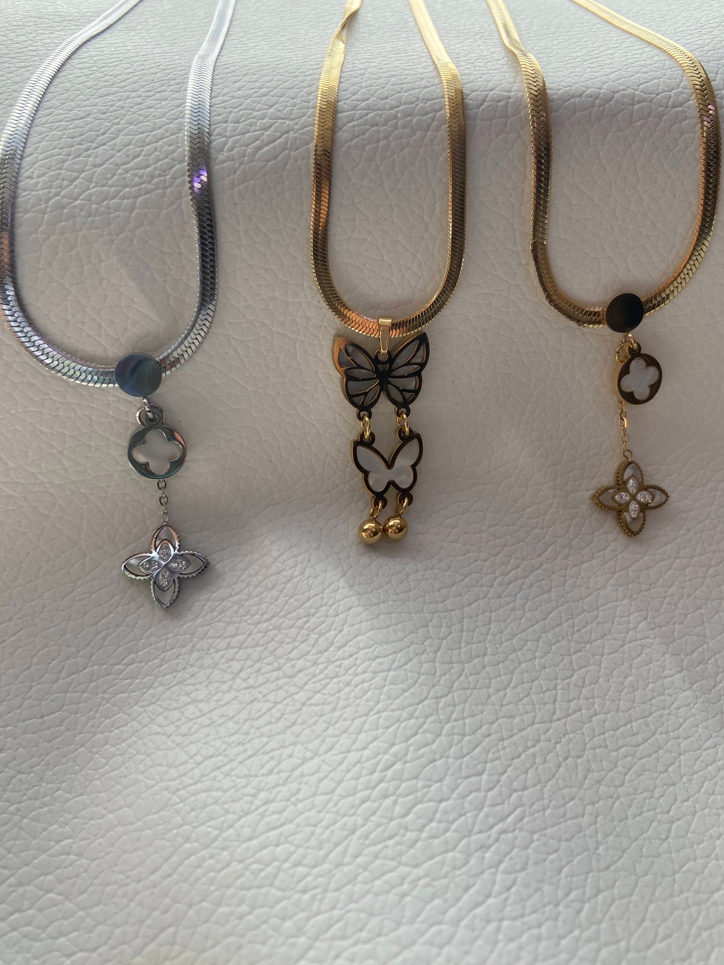 Grace Double Butterfly Drop Necklace