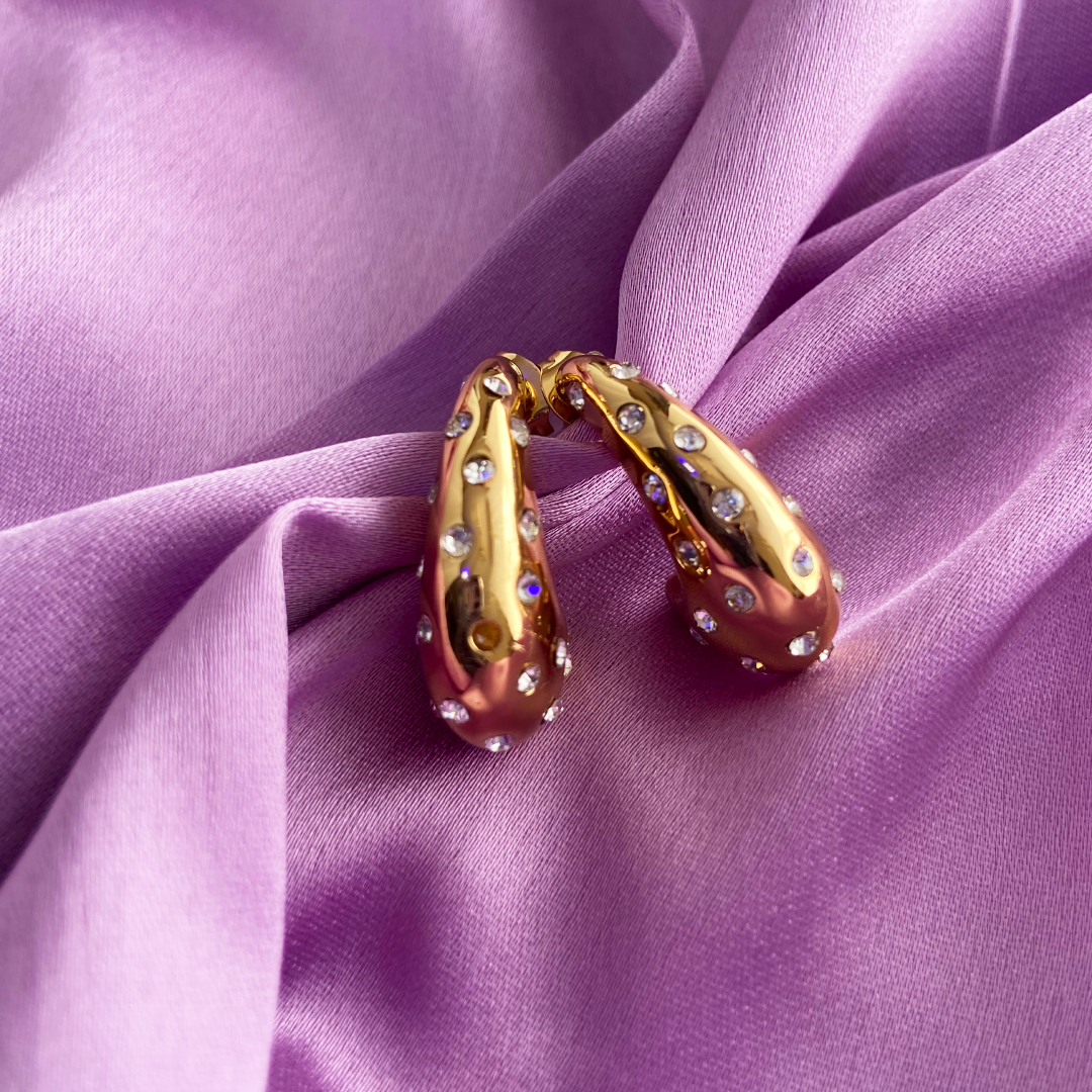 Imperial Stone Hoop Earrings