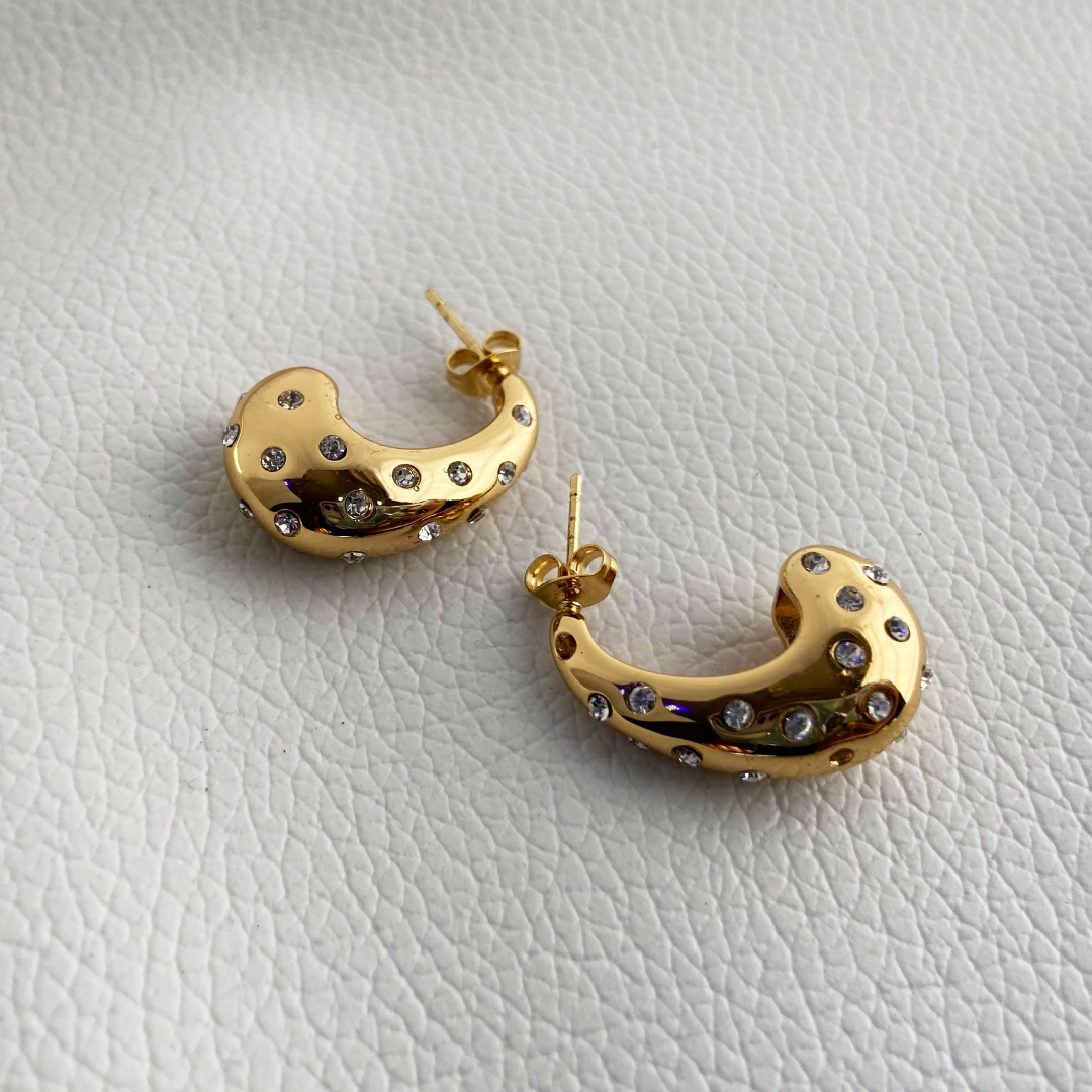 Imperial Stone Hoop Earrings