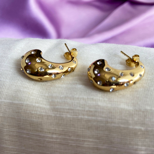 Imperial Stone Hoop Earrings