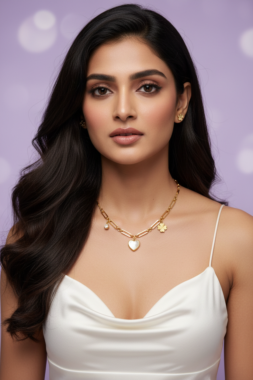 Infini MOP Heart Necklace