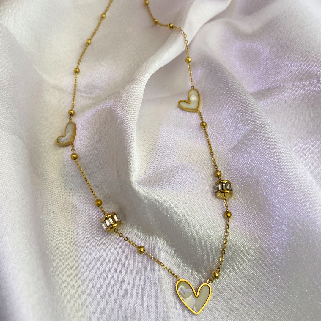Lustre Ivy Gold Heart Chain Necklace