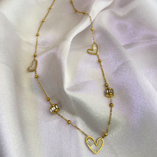 Lustre Ivy Gold Heart Chain Necklace
