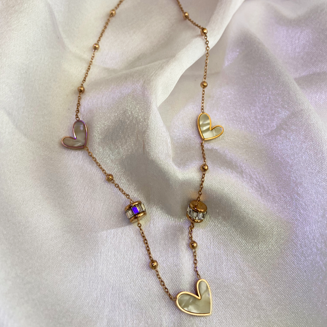 Lustre Ivy Rosegold Heart Chain Necklace