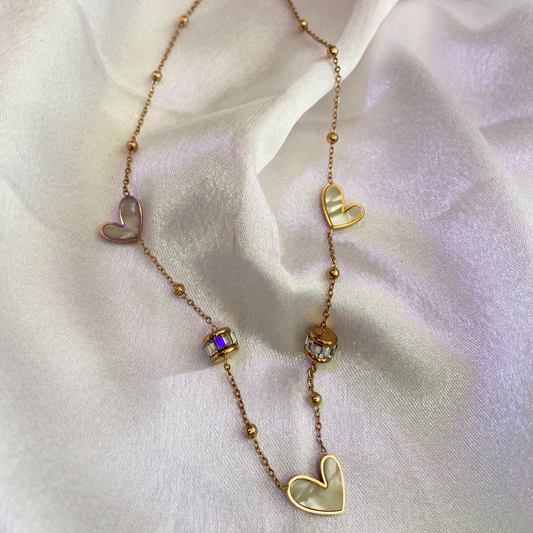 Lustre Ivy Rosegold Heart Chain Necklace