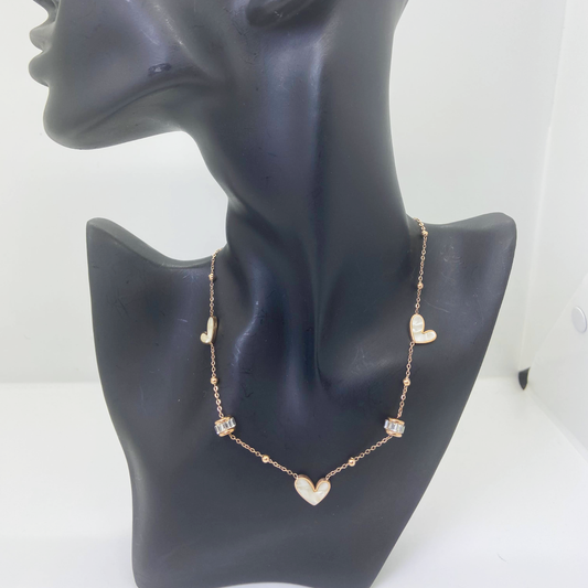 Lustre Ivy Rosegold Heart Chain Necklace