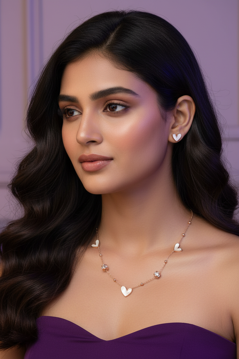 Lustre Ivy Gold Heart Chain Necklace