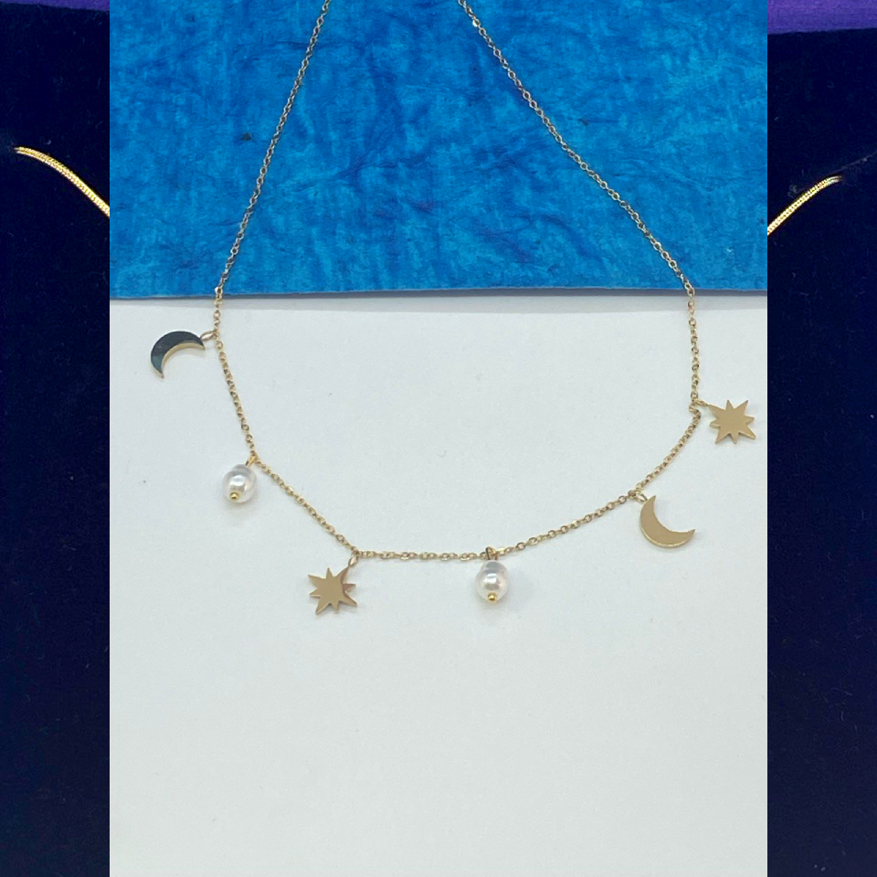 Mystic Moonstar Pearl Necklace