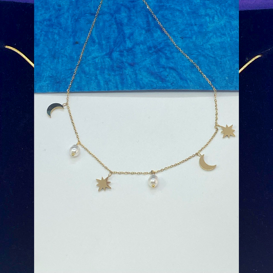Mystic Moonstar Pearl Necklace
