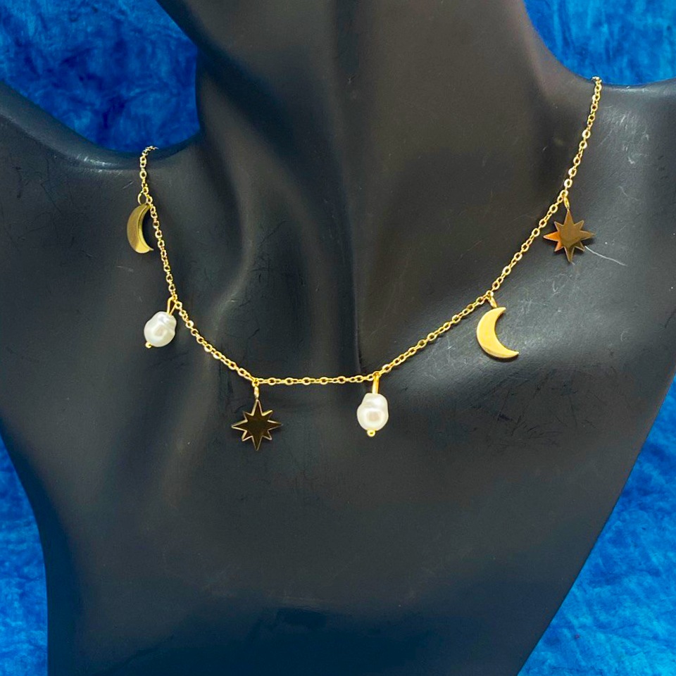 Mystic Moonstar Pearl Necklace
