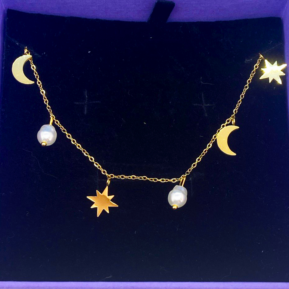 Mystic Moonstar Pearl Necklace