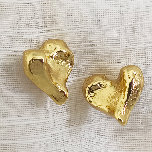 Ruby Rugged Heart Earrings