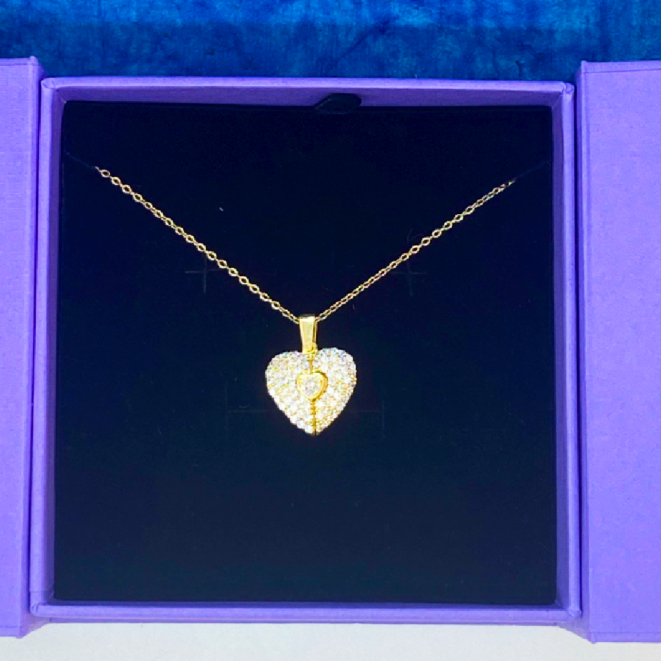 Vera Heart AD Stone Necklace