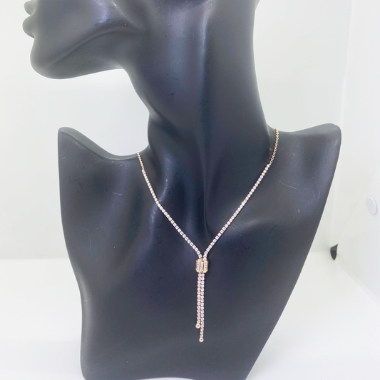 Luxe Rose AD Elegant Necklace