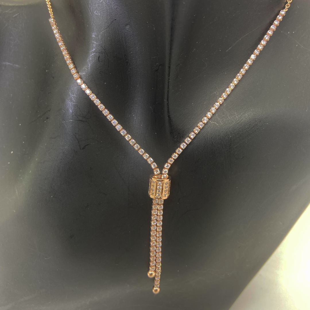 Luxe Rose AD Elegant Necklace